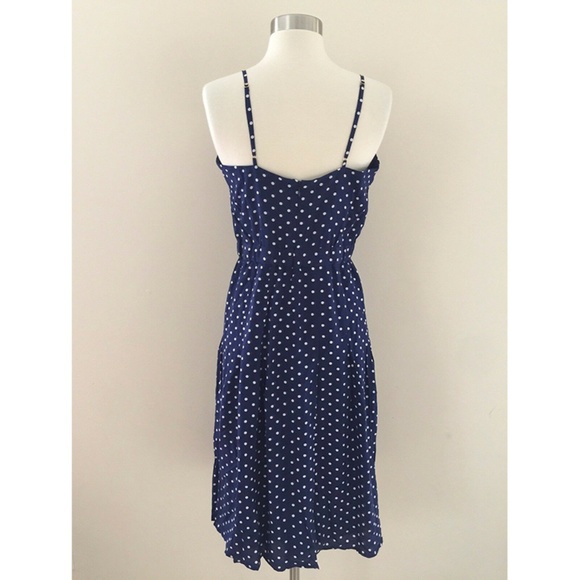 J. CREW Spaghetti-Strap Polka Dot Dress 100% Silk - Picture 3 of 7